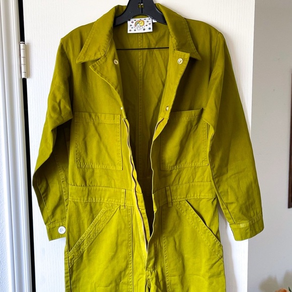 Big Bud Press Everyday Utility Jumpsuit Cotton Olive Green Small EUC - Picture 4 of 13